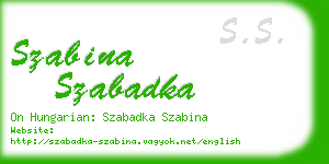 szabina szabadka business card